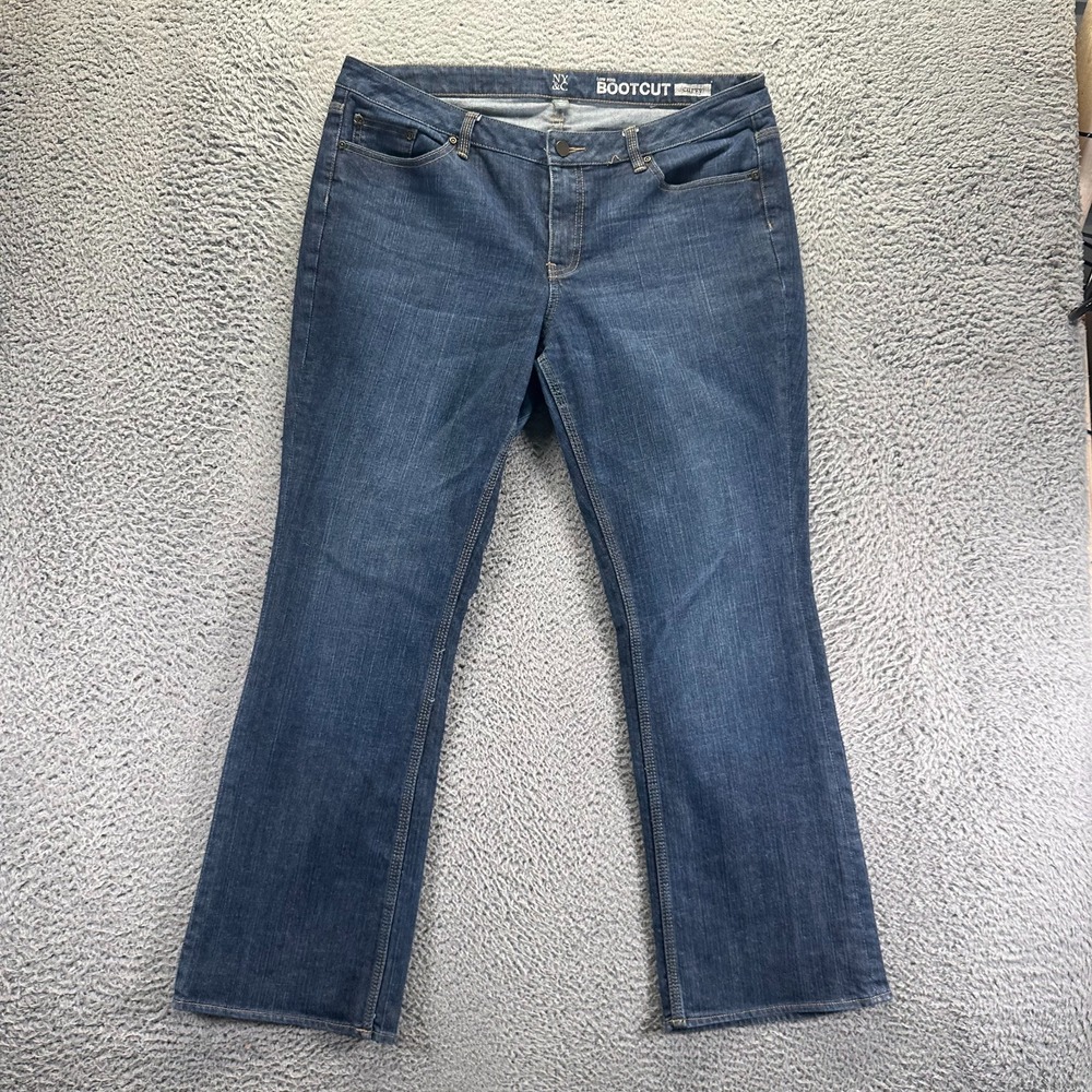 NY&C Jeans Womens‎ 18 Blue Cotton Denim Bootcut Leg Workwear Stretch Faded Curvy